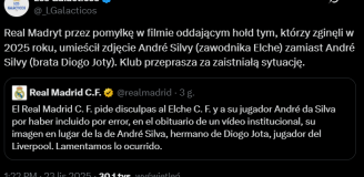 WPADKA Realu Madryt! Zamiast Andre Silby (brata Diogo Joty) na filmie pokazali...